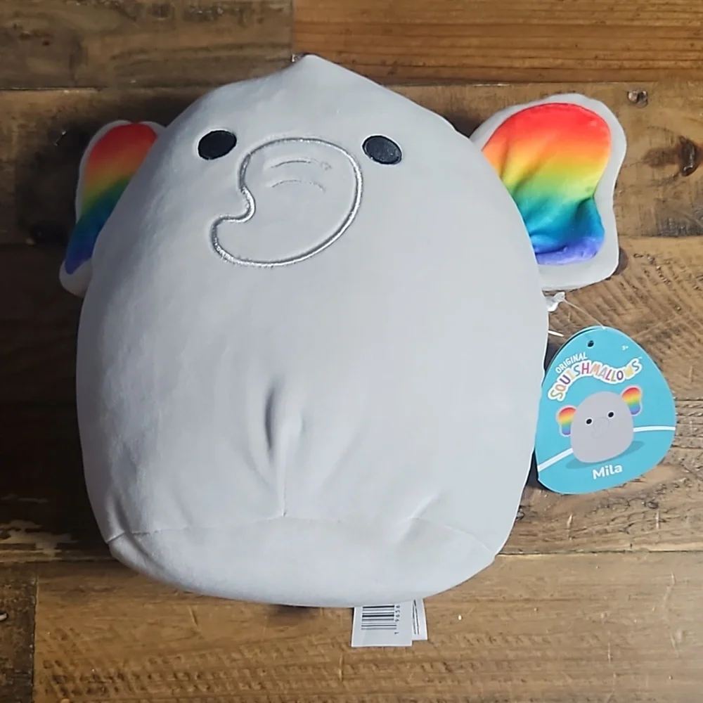 Squishmallows PRIDE Mila Elephant with Rainbow Ears: 8 Inch: NEW WITH TAGS